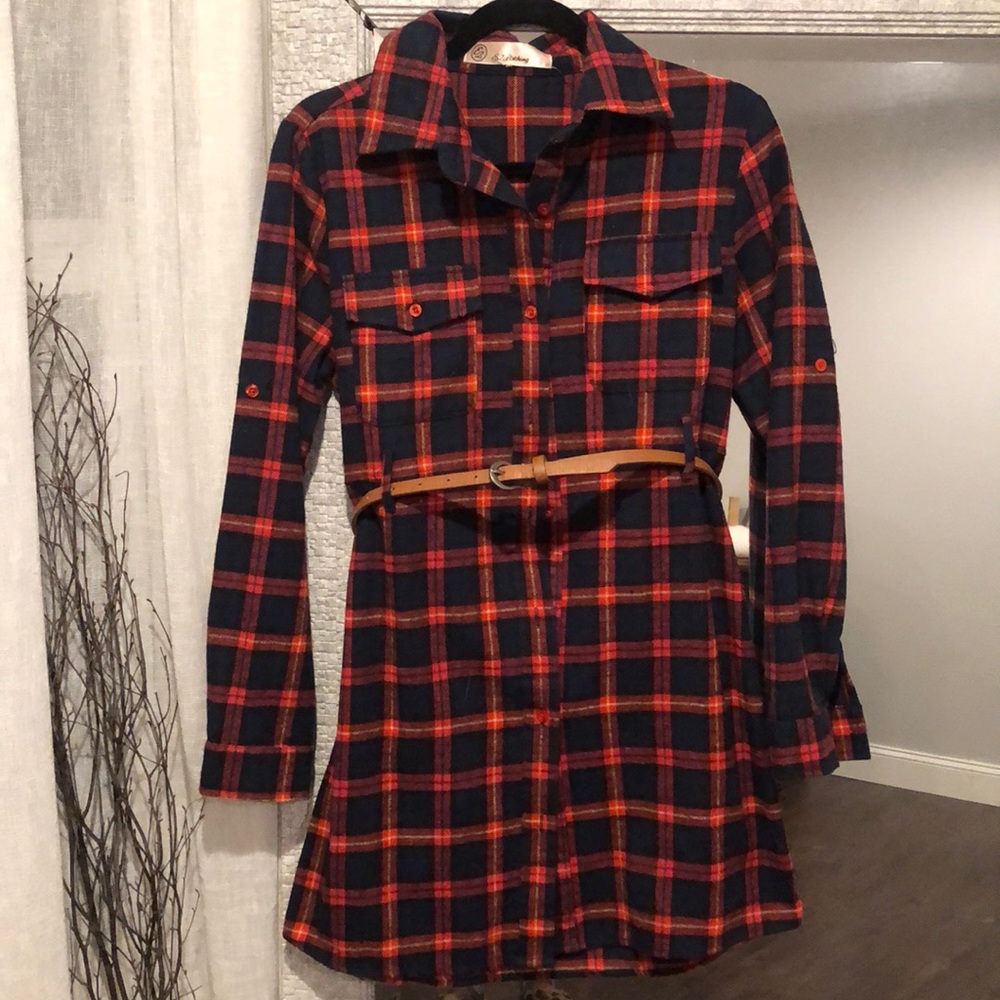 Plaid flannel dress